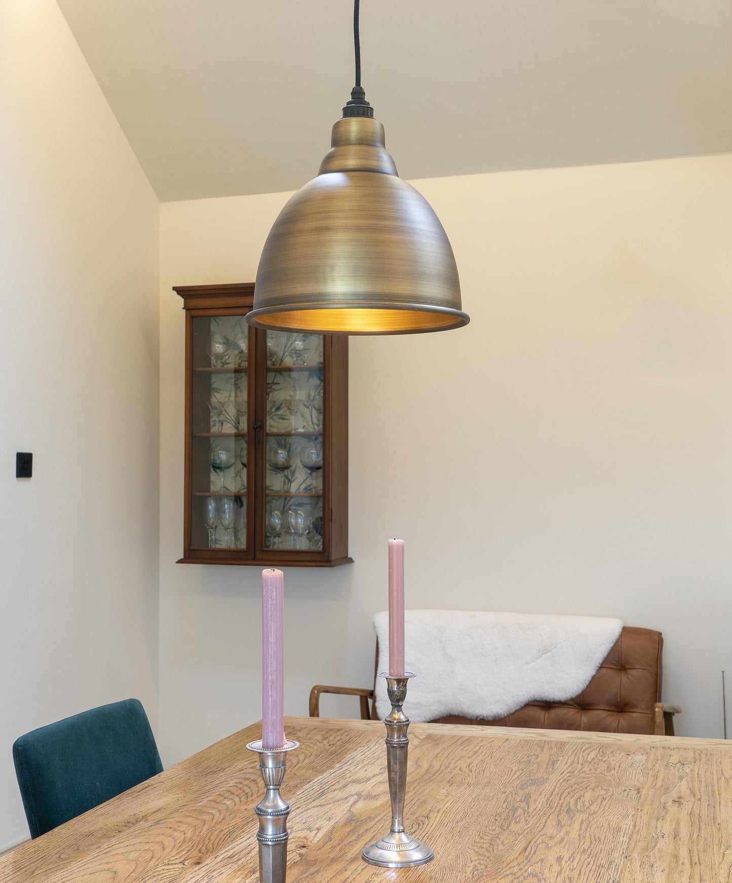 From The Anvil Aged Brass Brindley Pendant