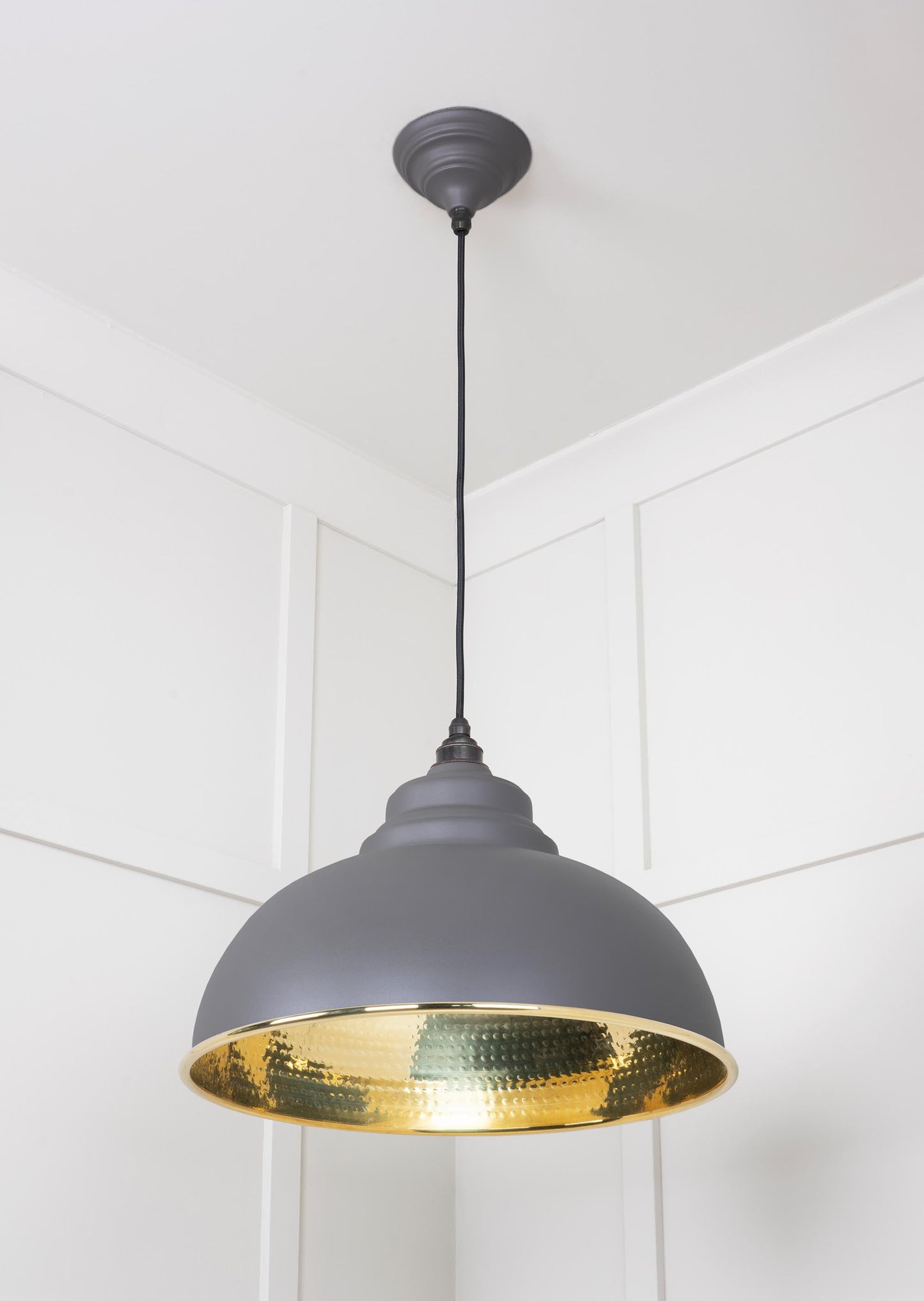 From The Anvil Hammered Brass Harborne Pendant