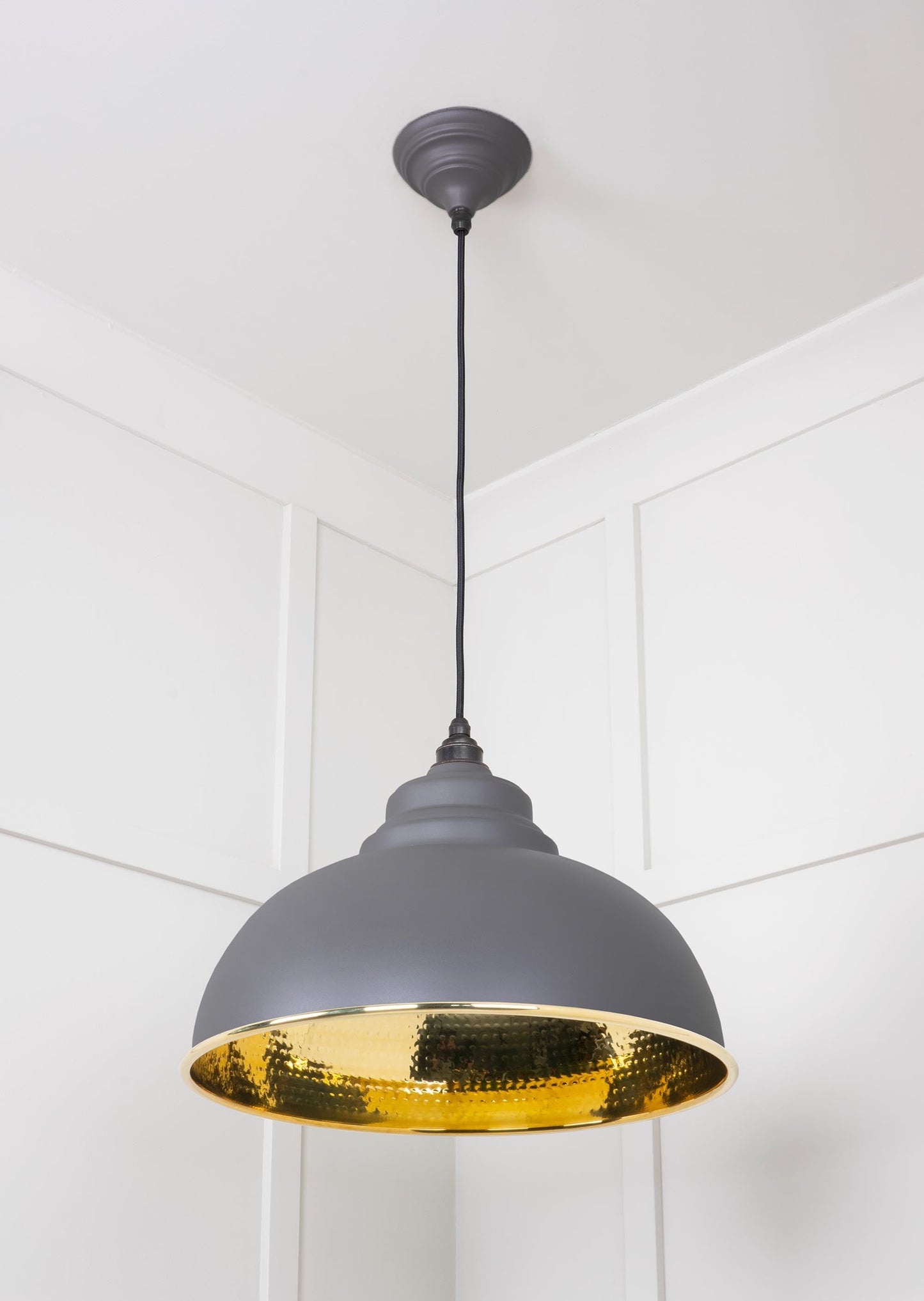 From The Anvil Hammered Brass Harborne Pendant