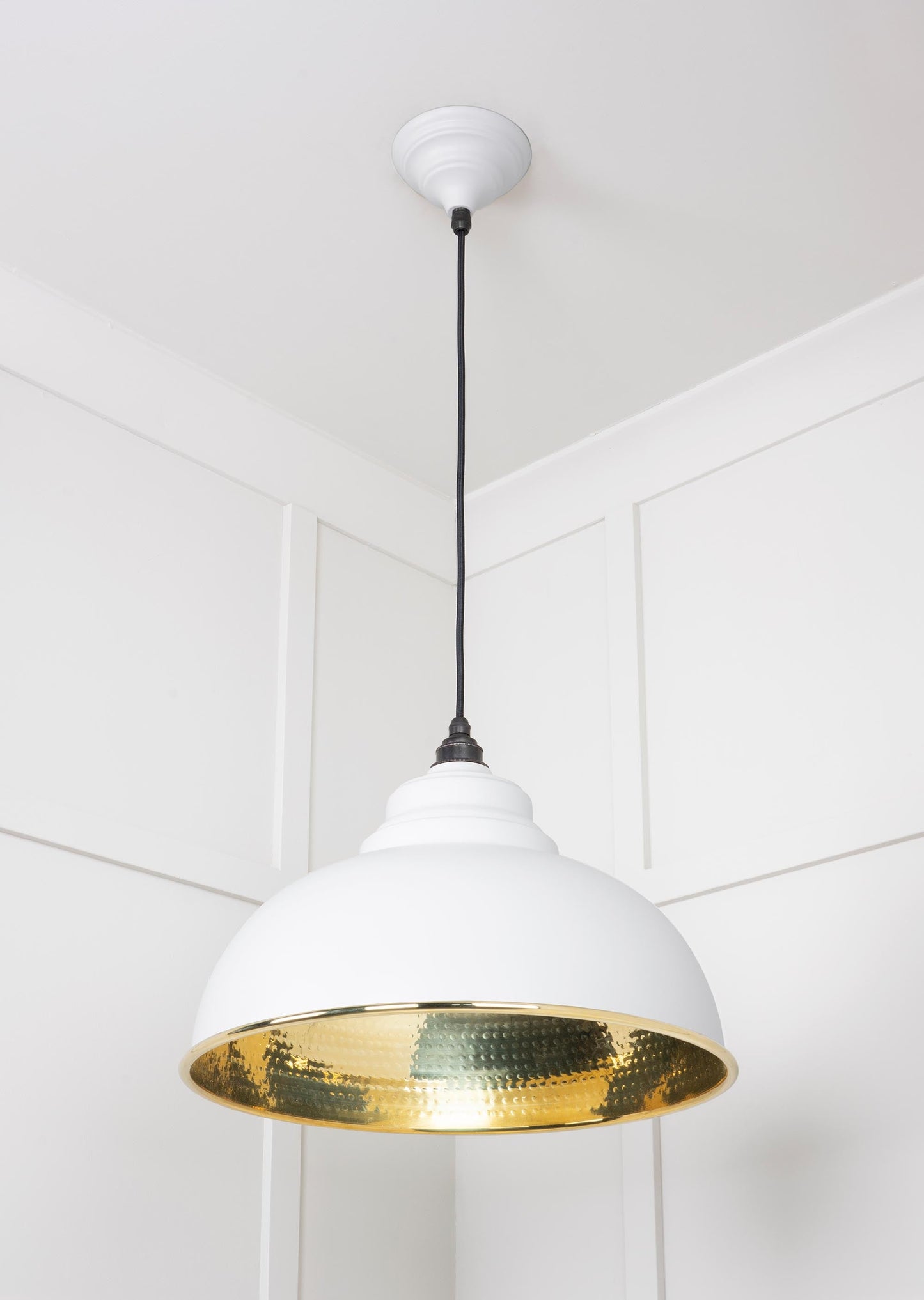 From The Anvil Hammered Brass Harborne Pendant