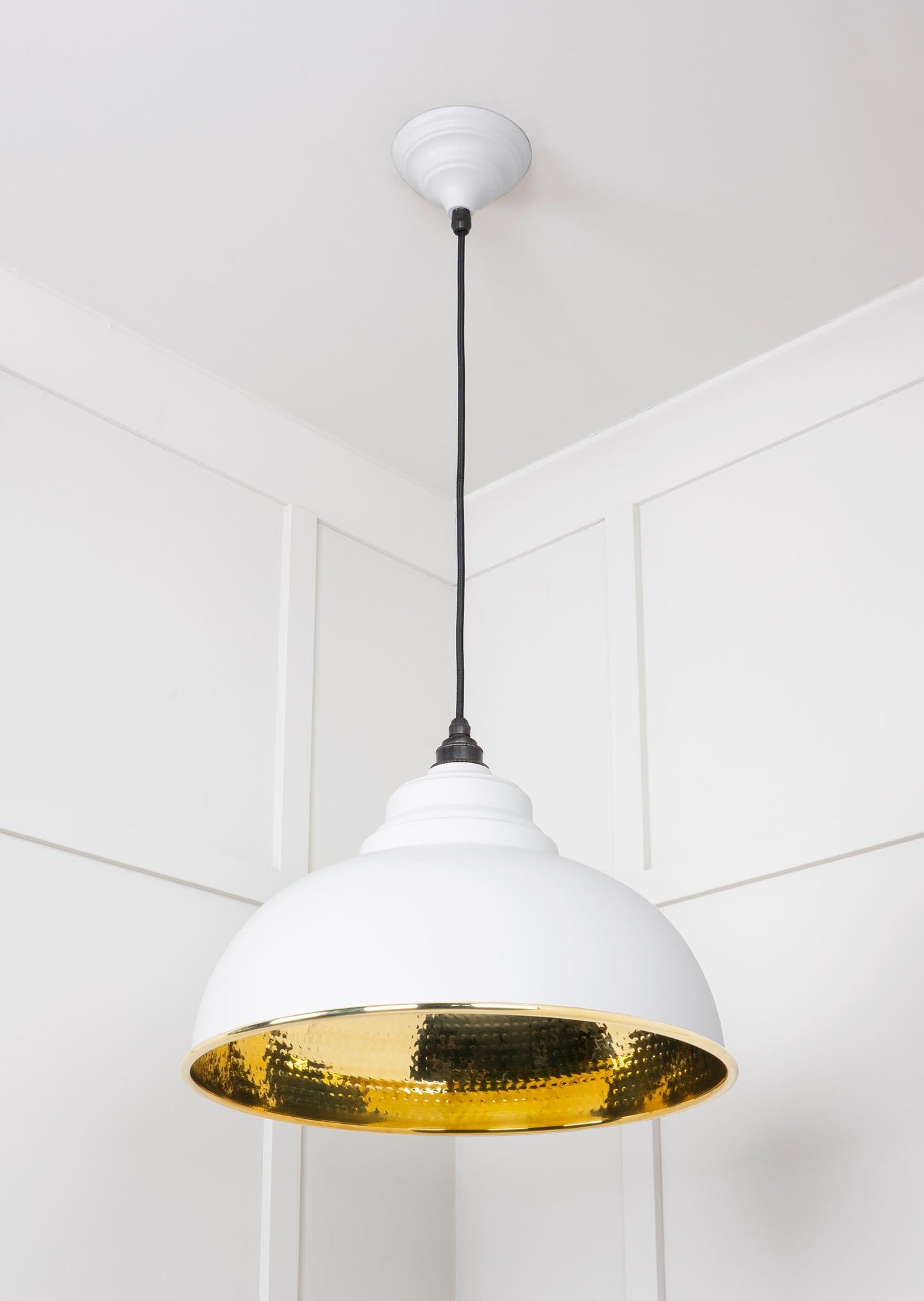 From The Anvil Hammered Brass Harborne Pendant