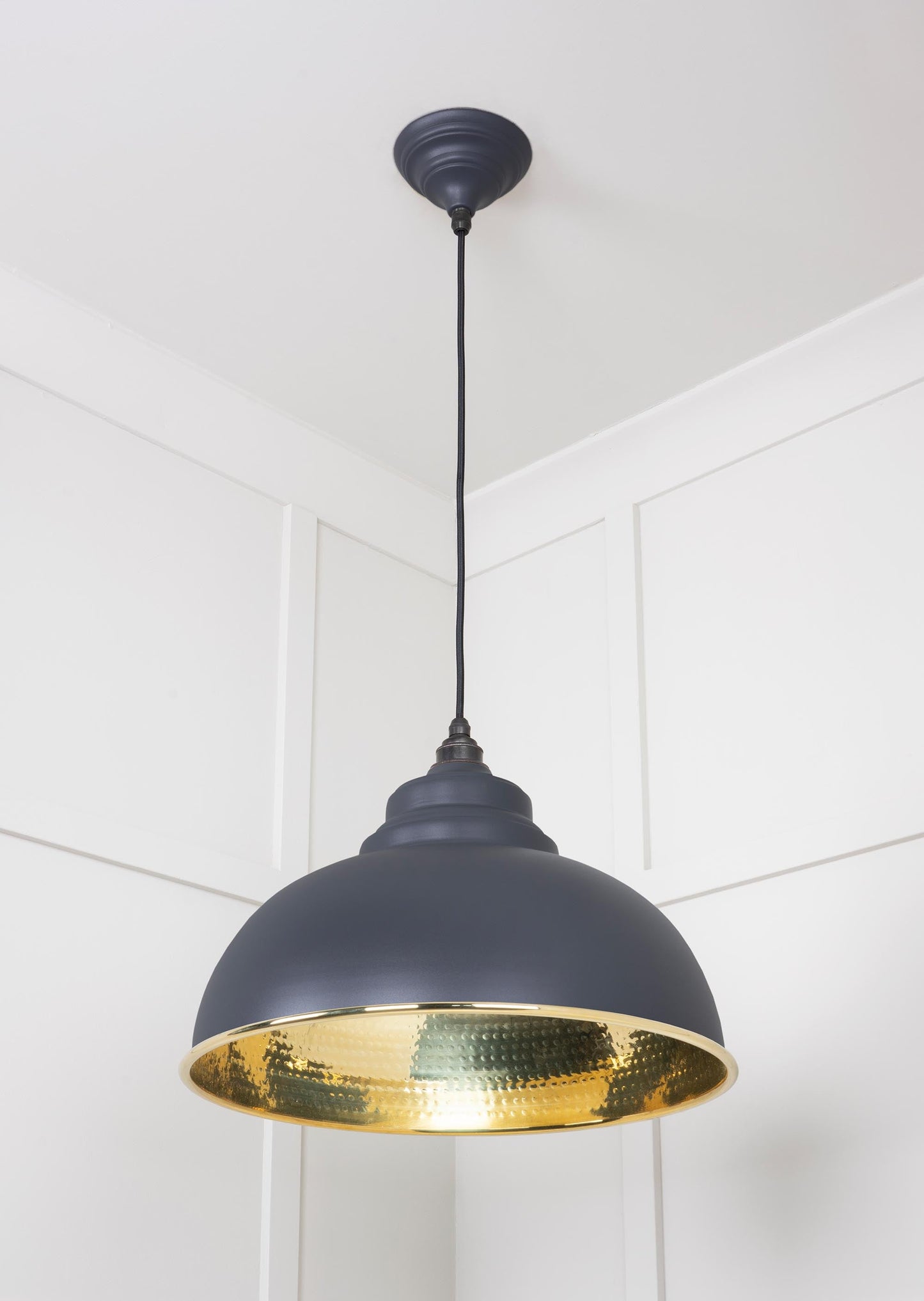 From The Anvil Hammered Brass Harborne Pendant