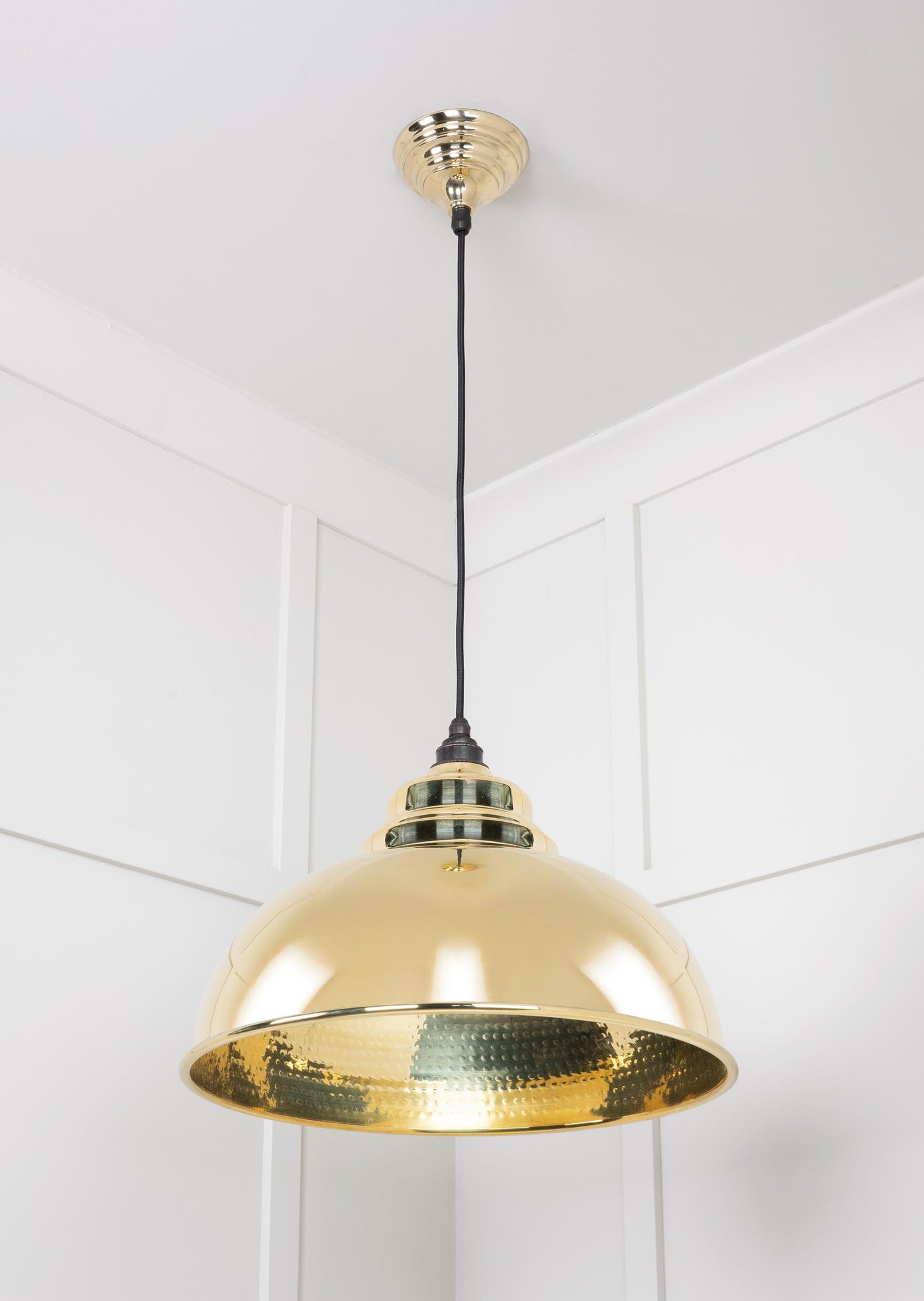 From The Anvil Hammered Brass Harborne Pendant