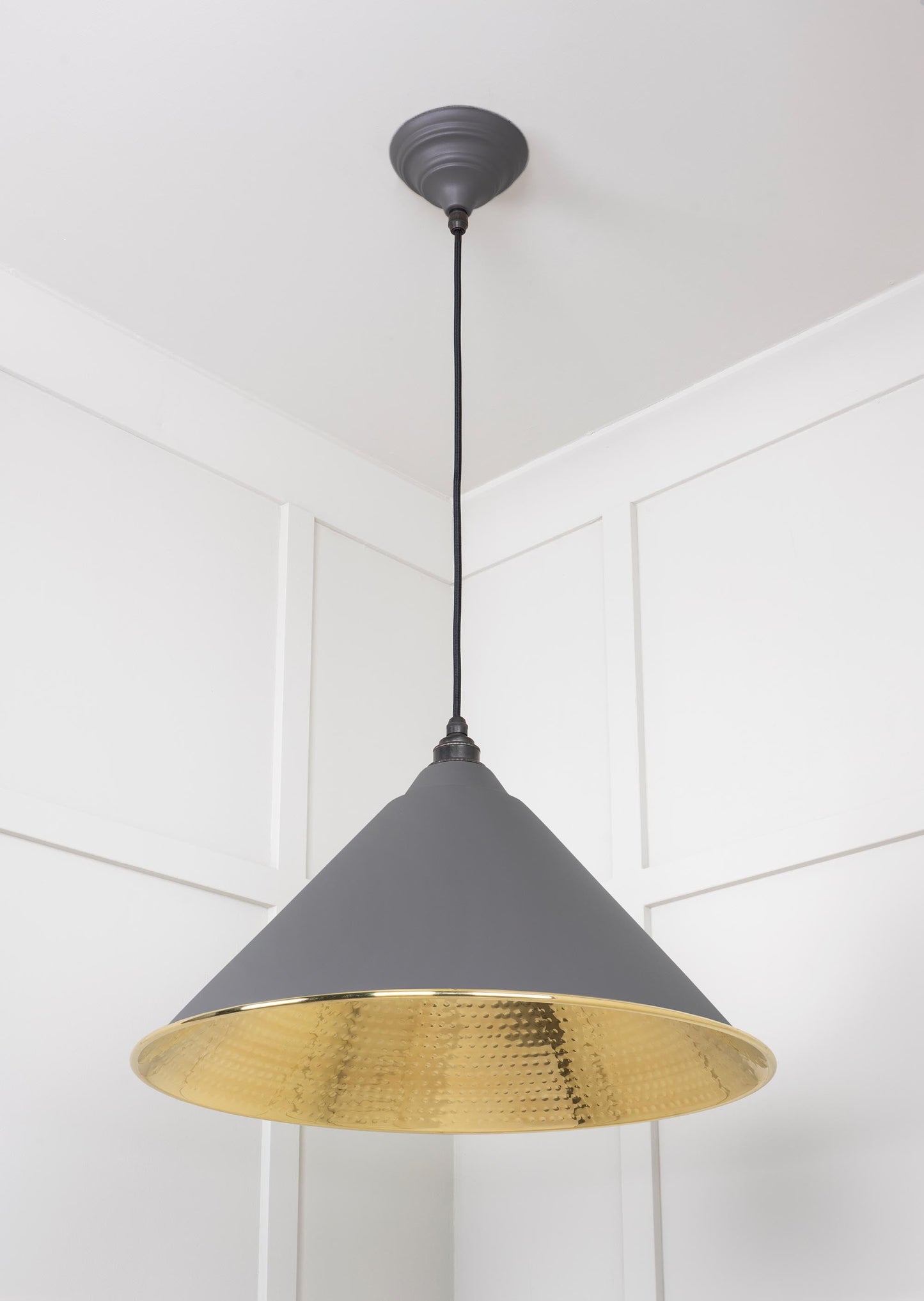 From The Anvil Hammered Brass Hockley Pendant