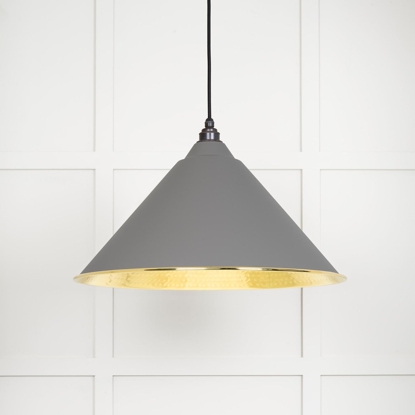 From The Anvil Hammered Brass Hockley Pendant