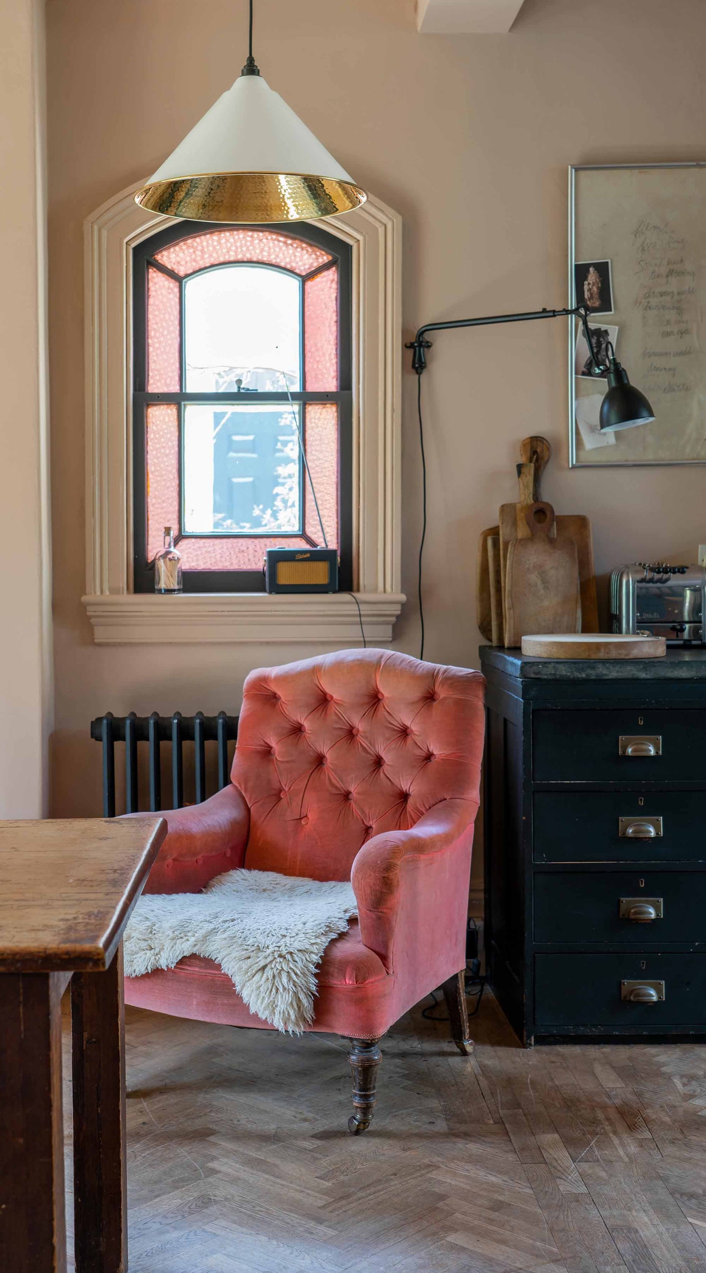 From The Anvil Hammered Brass Hockley Pendant