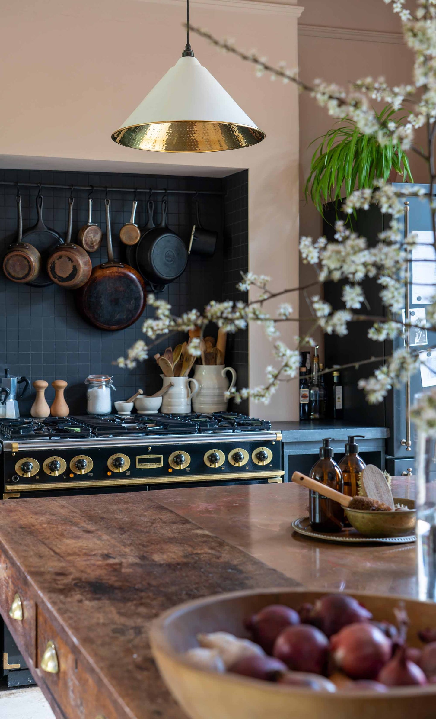 From The Anvil Hammered Brass Hockley Pendant