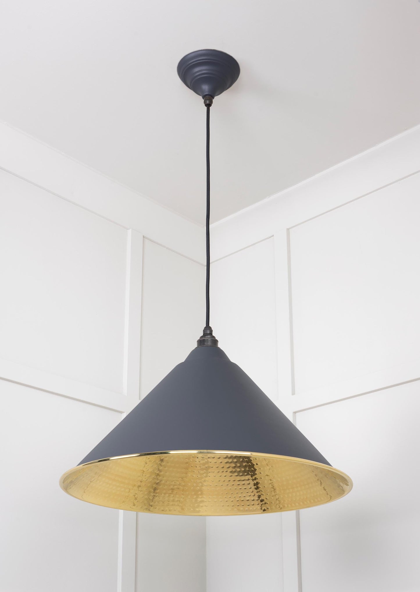 From The Anvil Hammered Brass Hockley Pendant