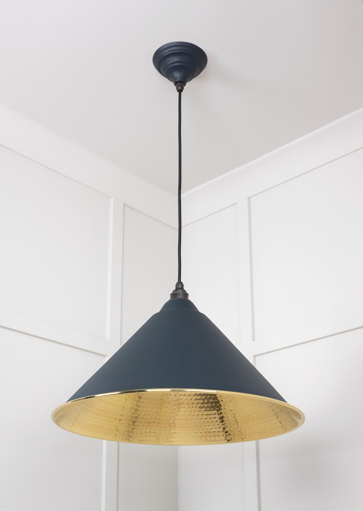 From The Anvil Hammered Brass Hockley Pendant