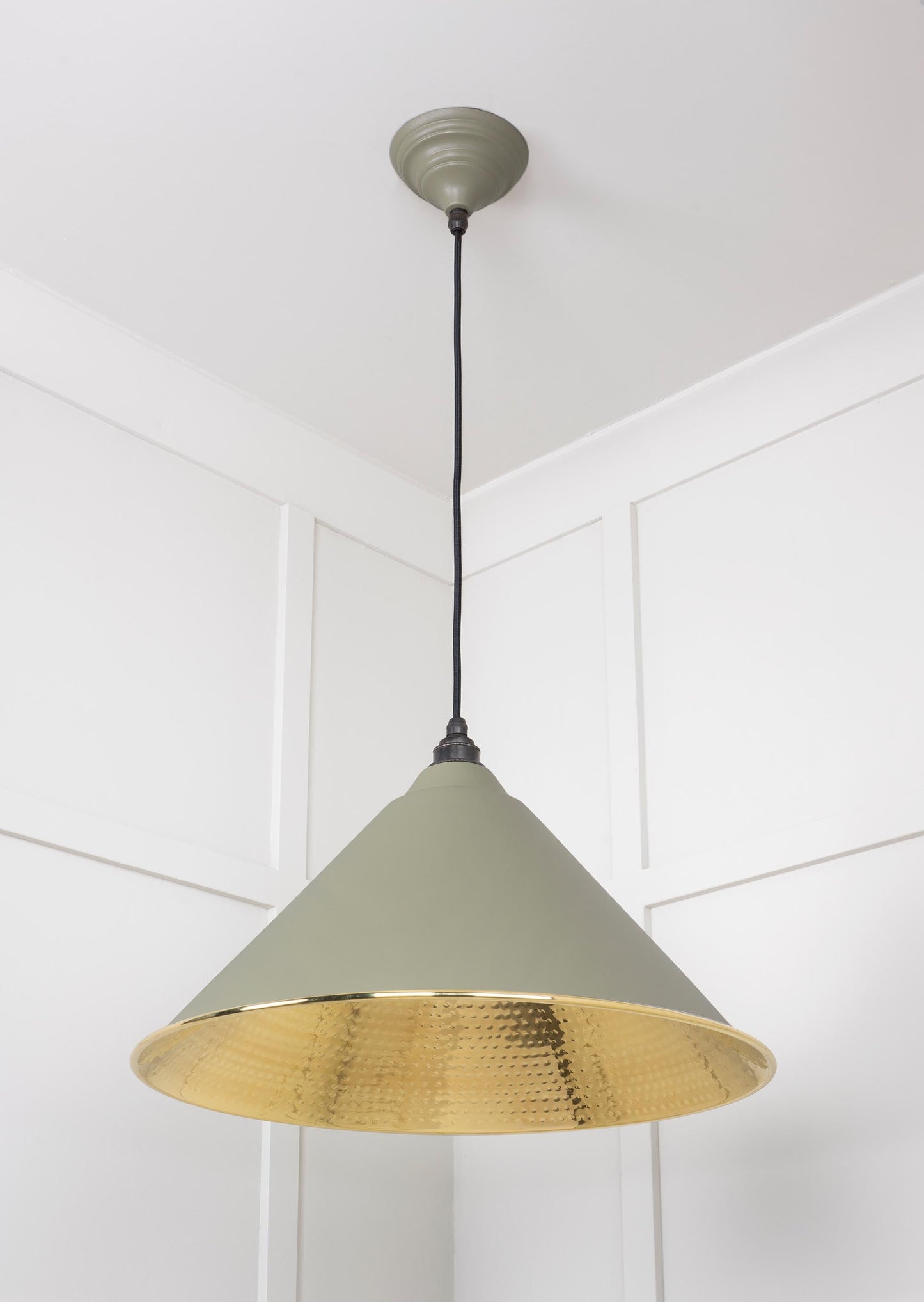 From The Anvil Hammered Brass Hockley Pendant