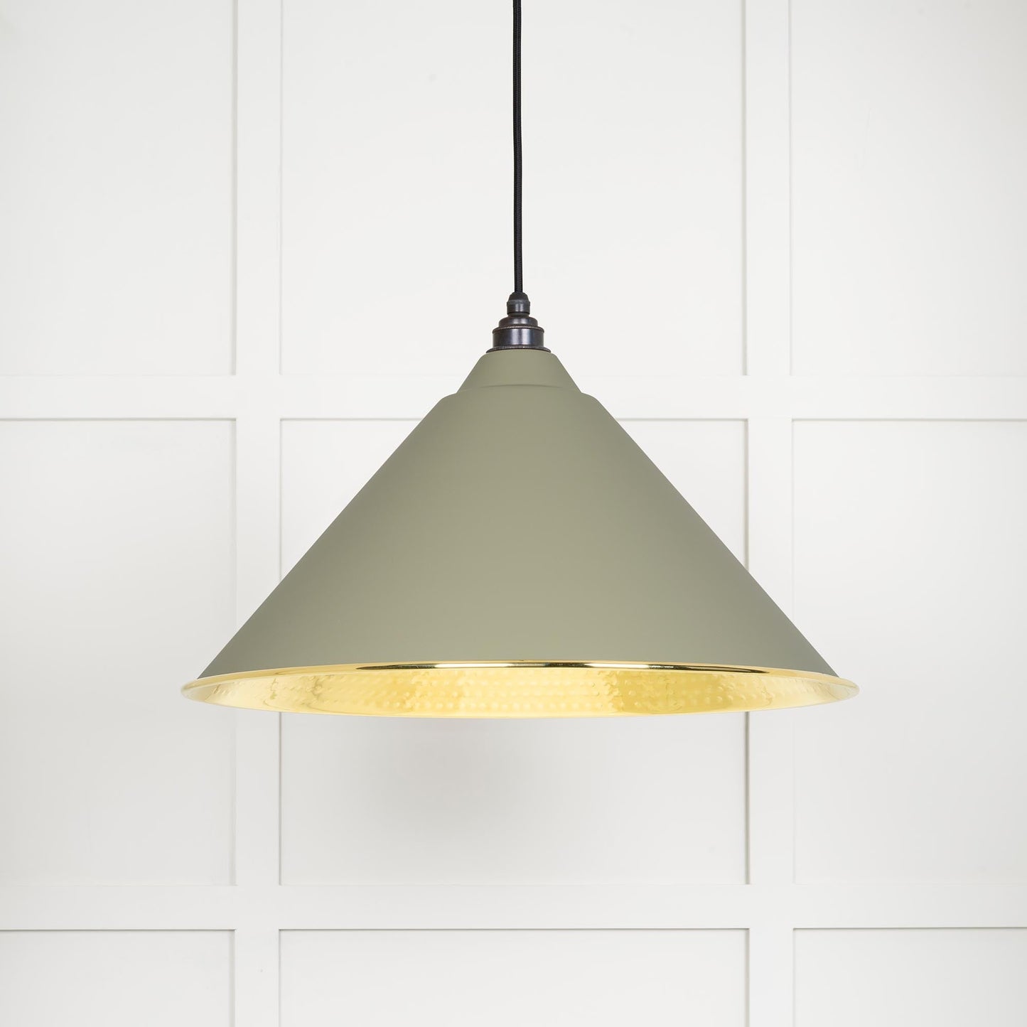 From The Anvil Hammered Brass Hockley Pendant