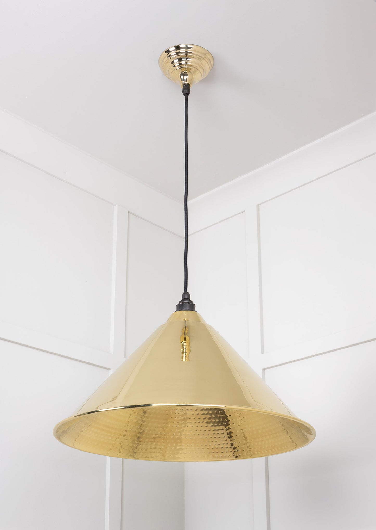 From The Anvil Hammered Brass Hockley Pendant