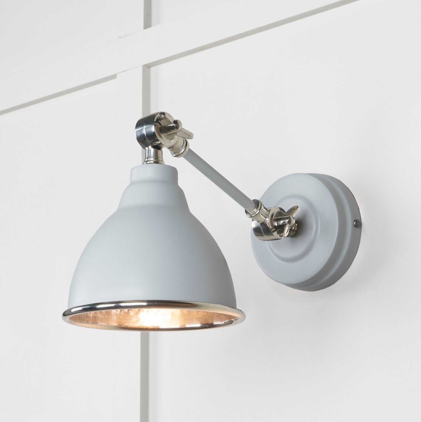 From The Anvil Hammered Nickel Brindley Wall Light