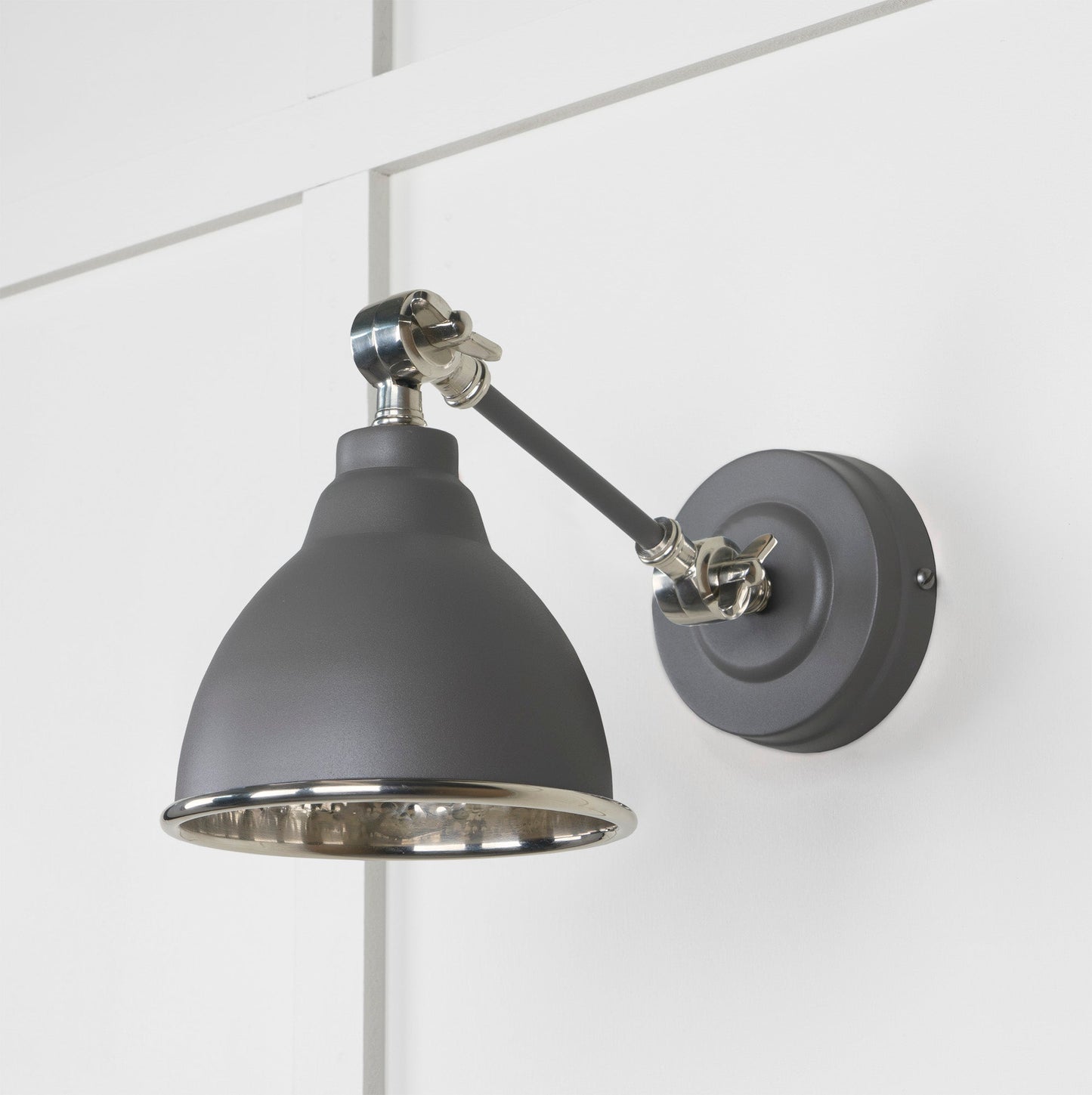 From The Anvil Hammered Nickel Brindley Wall Light