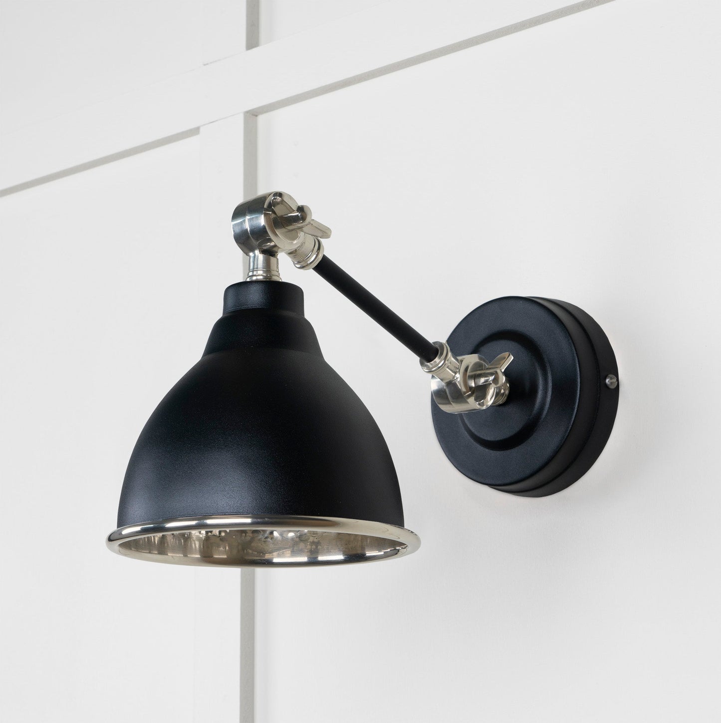 From The Anvil Hammered Nickel Brindley Wall Light