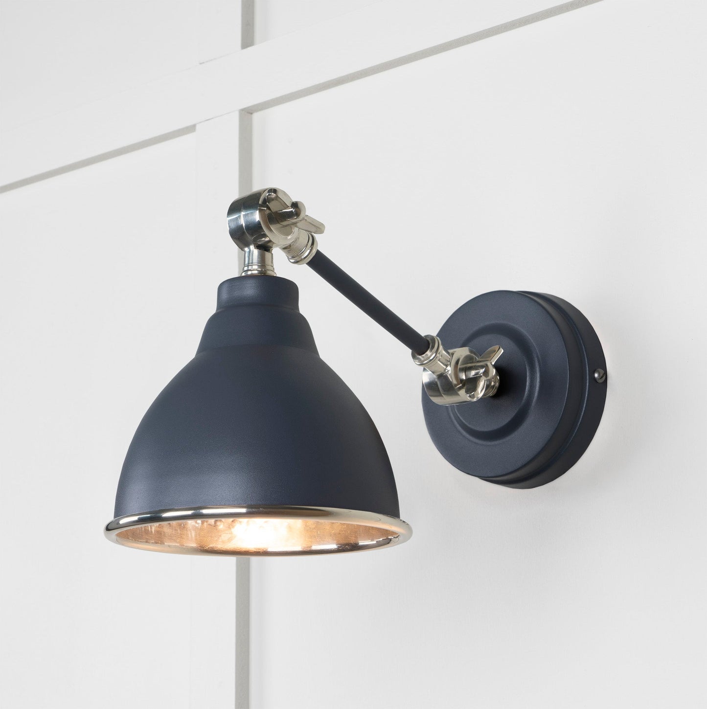 From The Anvil Hammered Nickel Brindley Wall Light