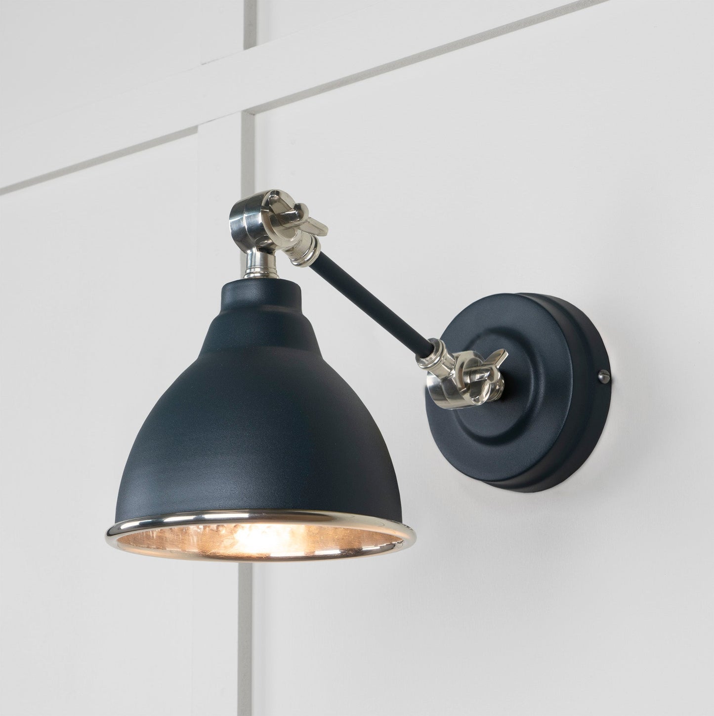 From The Anvil Hammered Nickel Brindley Wall Light