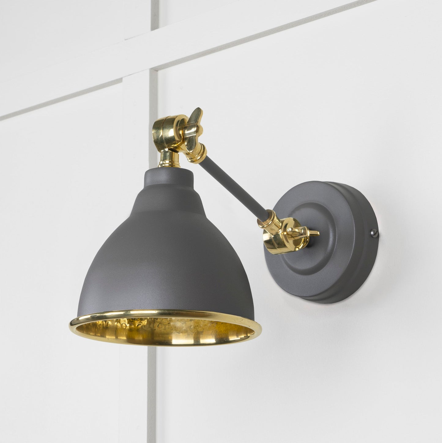 From The Anvil Hammered Brass Brindley Wall Light