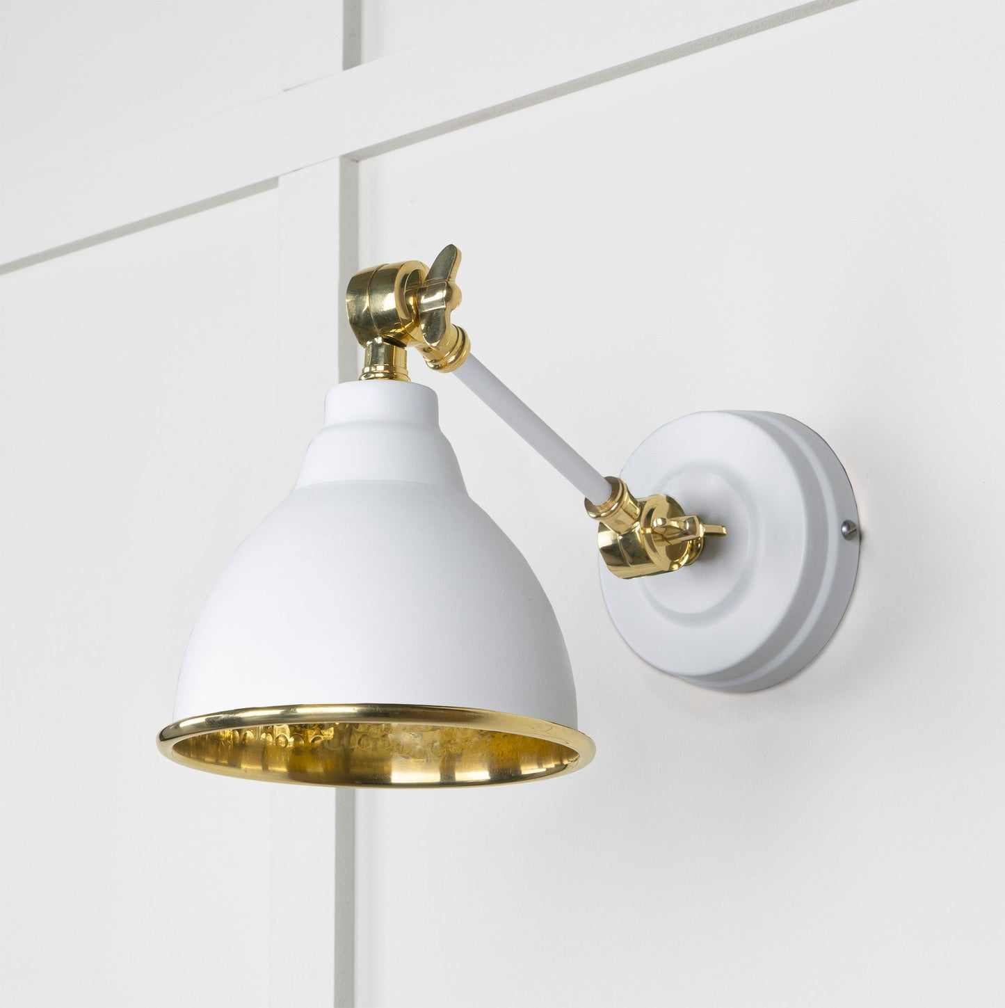 From The Anvil Hammered Brass Brindley Wall Light
