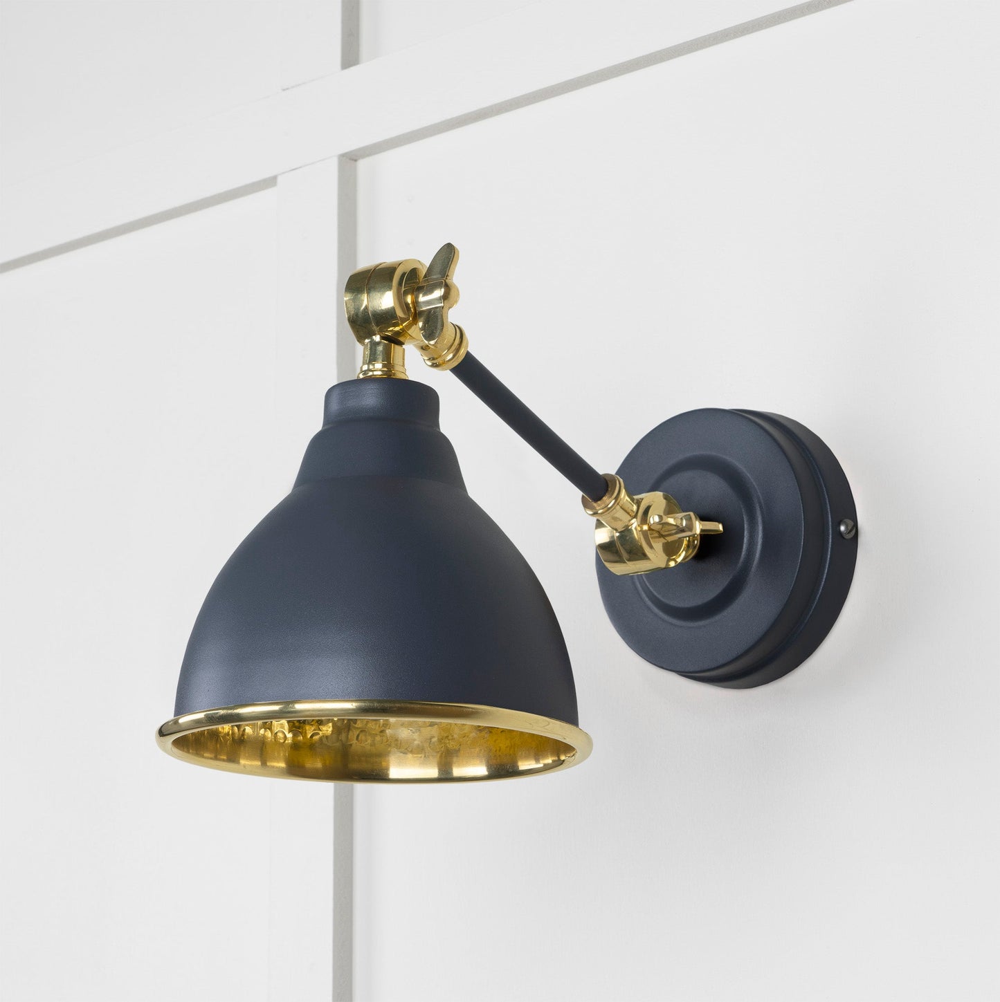 From The Anvil Hammered Brass Brindley Wall Light