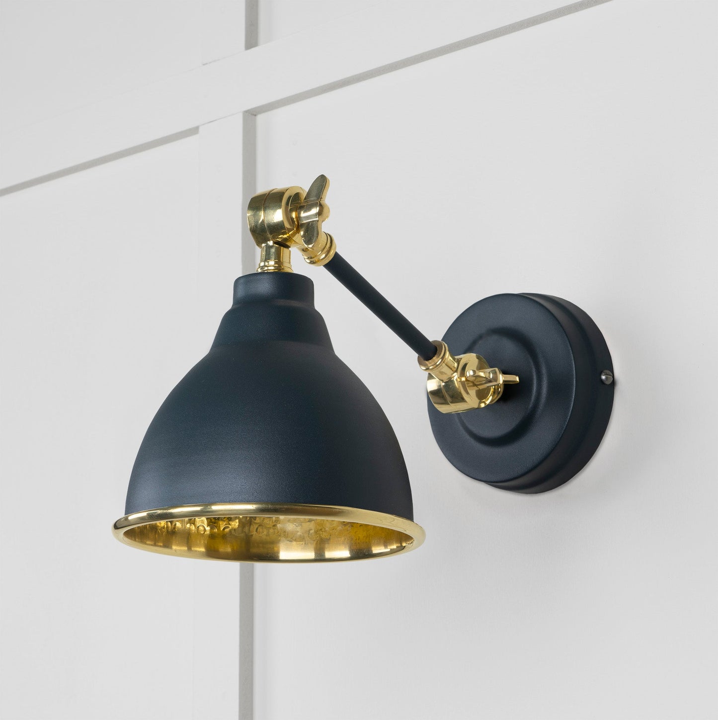 From The Anvil Hammered Brass Brindley Wall Light