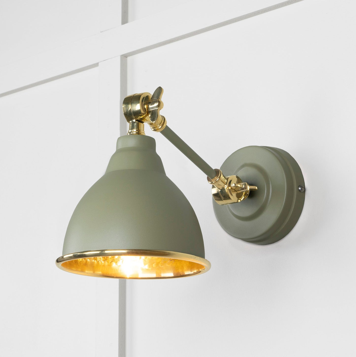 From The Anvil Hammered Brass Brindley Wall Light
