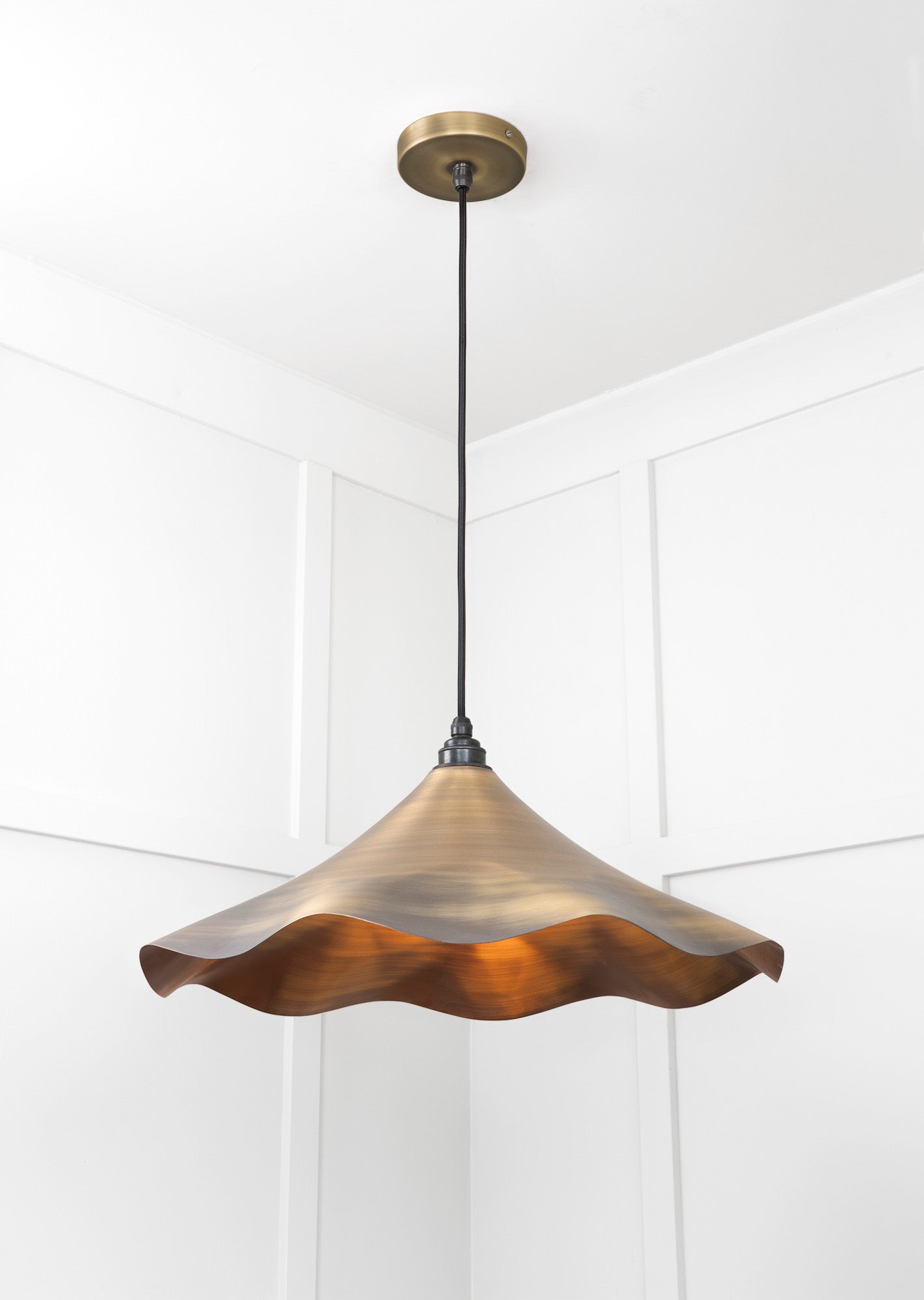 From The Anvil Aged Brass Flora Pendant