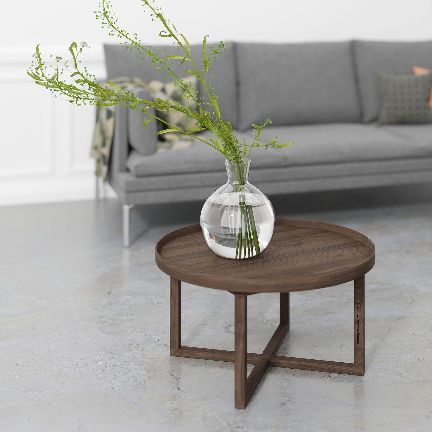 Wireworks Round Table 66 D Walnut