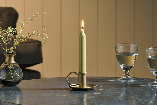 Nkuku Amri Iron Candlestick Antique Brass