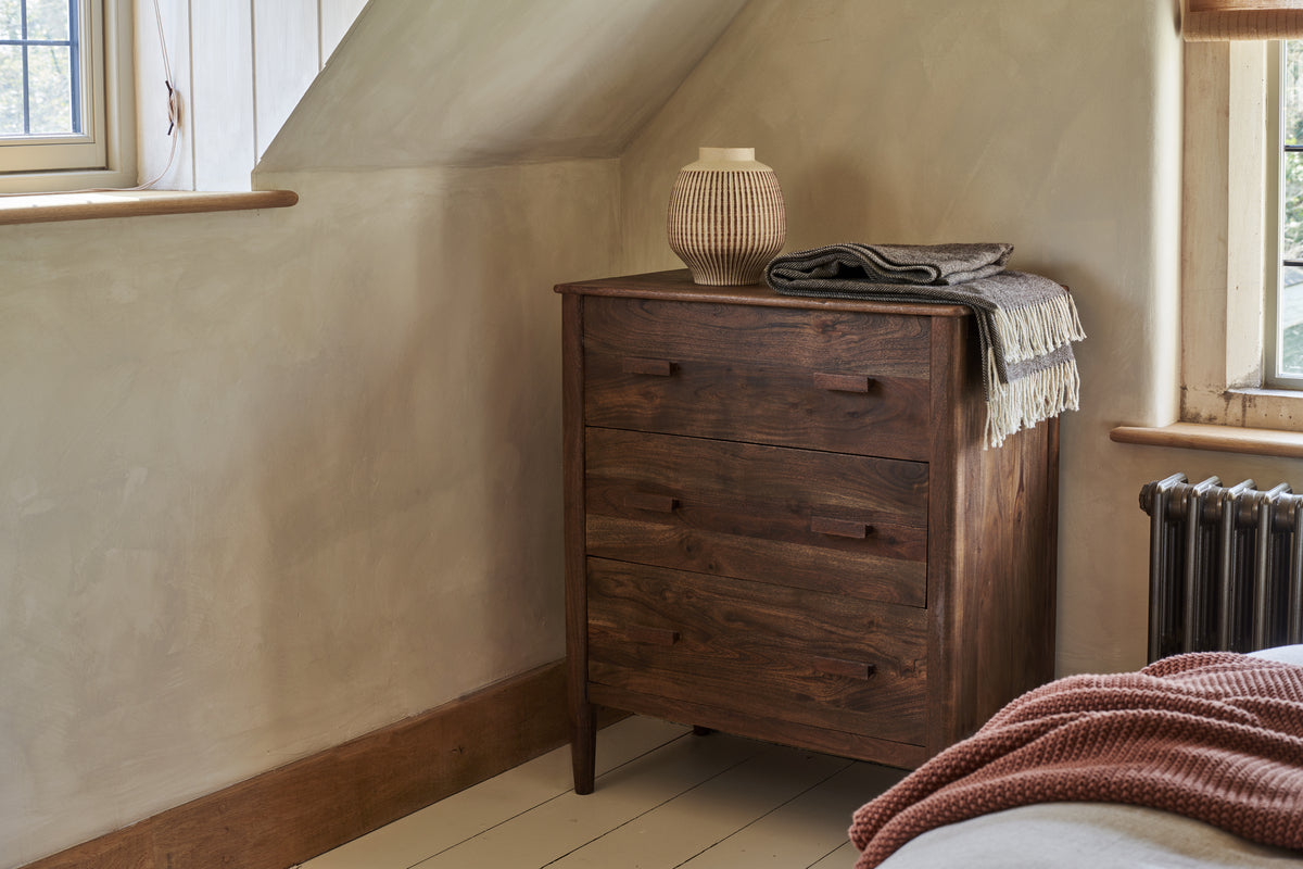Nkuku Anbu Acacia Chest Of Drawers Washed Walnut