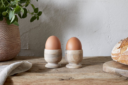 Nkuku Awa Wooden Egg Cup Natural (Set Of 2)