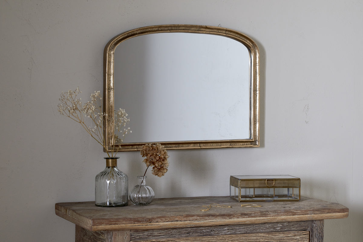 Nkuku Almora Wall Mirror Antique Brass Extra Small