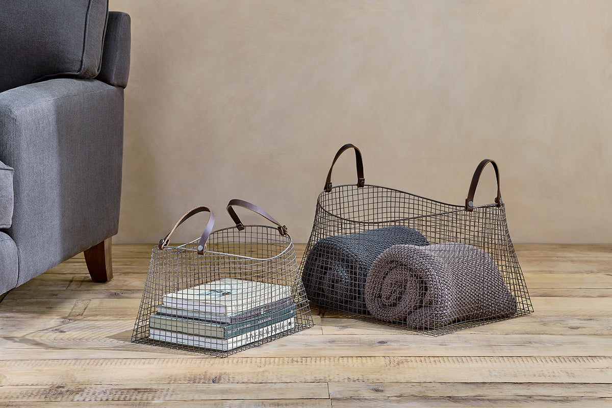 Nkuku Adah Iron Baskets Brown (Set Of 2)
