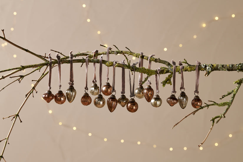 Nkuku Adisa Bauble Jar Antique Gold & Rust (Set Of 16)