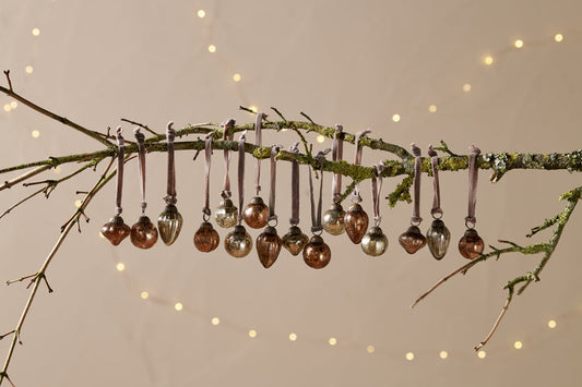 Nkuku Adisa Bauble Jar Antique Gold & Rust (Set Of 16)