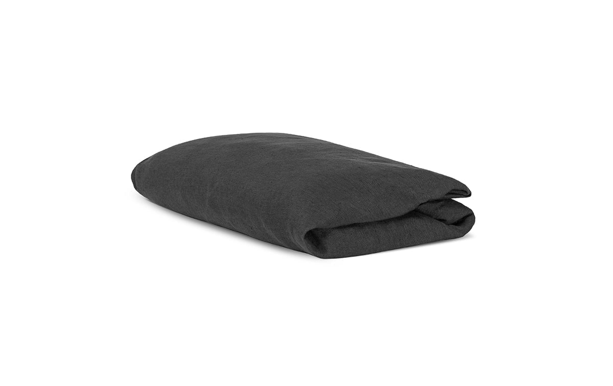 Nkuku Adya Linen Fitted Sheet Charcoal