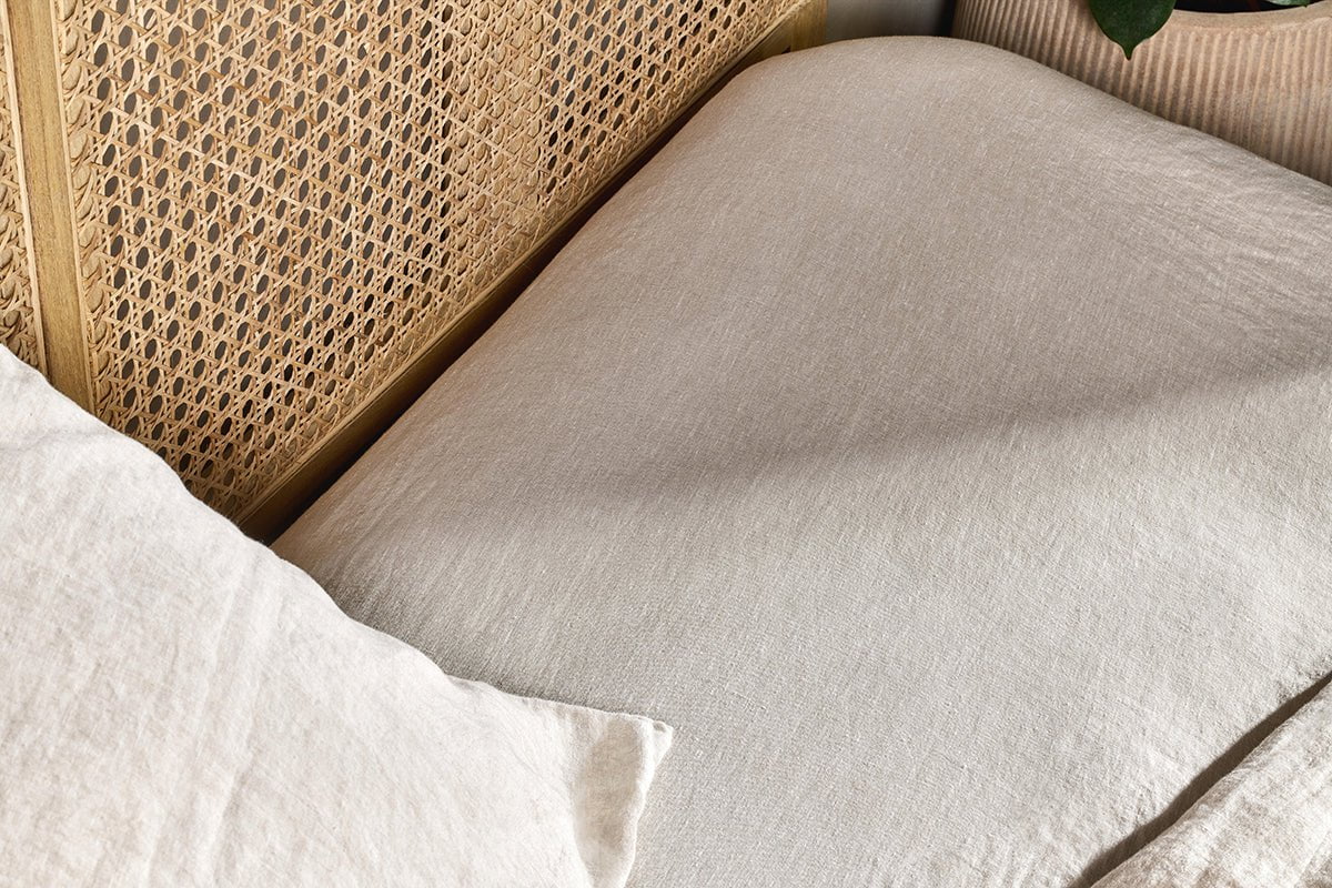 Nkuku Adya Linen Fitted Sheet Natural