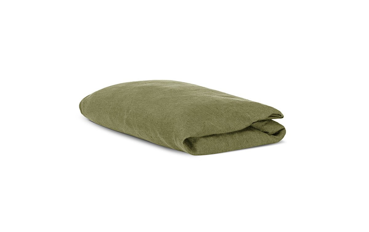 Nkuku Adya Linen Fitted Sheet Olive