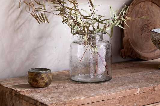 Nkuku Akra Recycled Glass Vase Clear