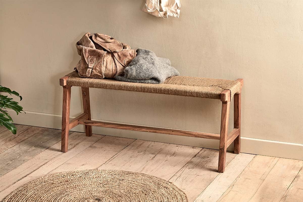 Nkuku Amhara Acacia & Jute Woven Bench