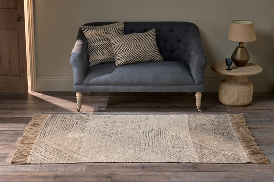 Nkuku Anaisha Cotton & Jute Rug Natural & Grey