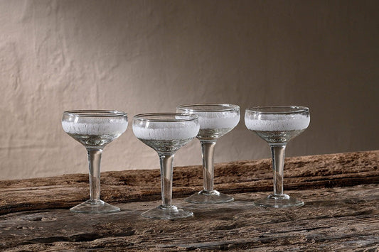 Nkuku Anara Etched Champagne Glass Clear (Set Of 4)