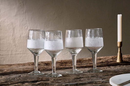 Nkuku Anara Etched Wine Glass Clear (Set Of 4) Large