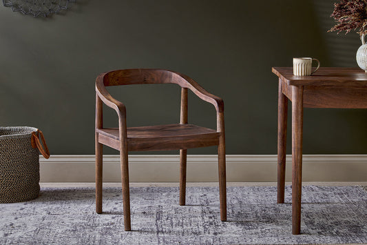 Nkuku Anbu Acacia Dining Chair Washed Walnut