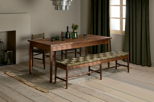 Nkuku Anbu Acacia Dining Table Washed Walnut