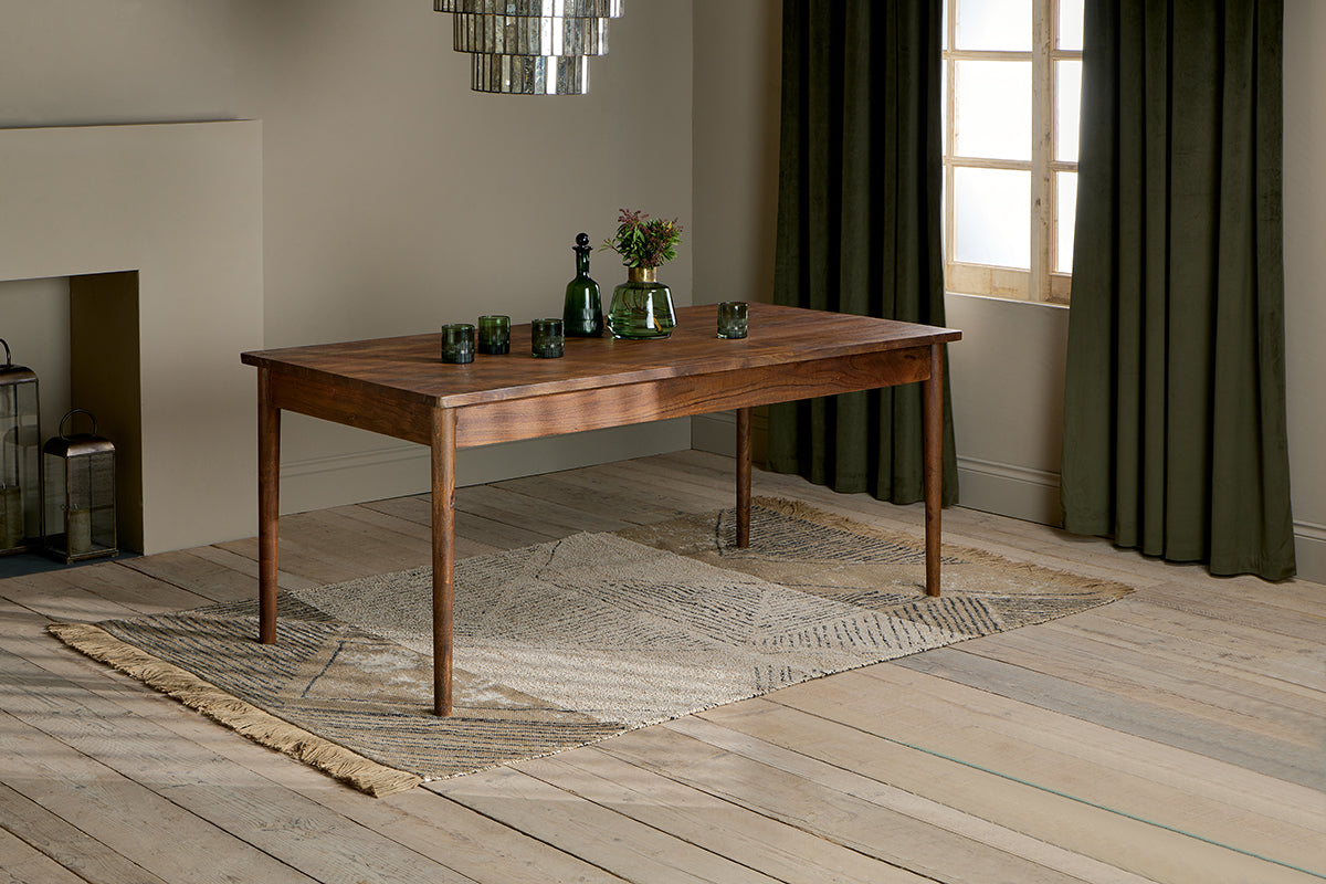 Nkuku Anbu Acacia Dining Table Washed Walnut