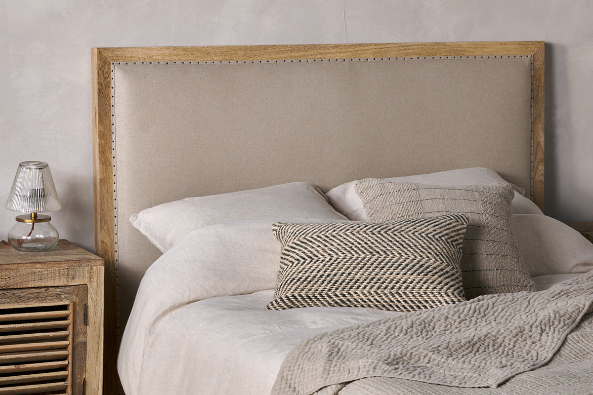Nkuku Anesha Upholstered Linen Headboard Natural