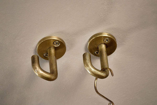 Nkuku Aniko Iron Ceiling Hook Brass (Set Of 2)