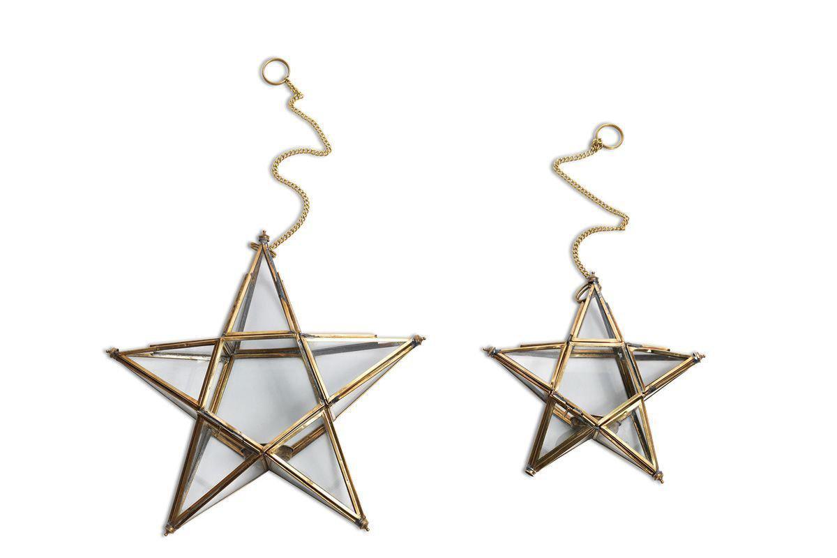 Nkuku Antique Brass Glass Star
