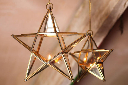 Nkuku Antique Brass Glass Star